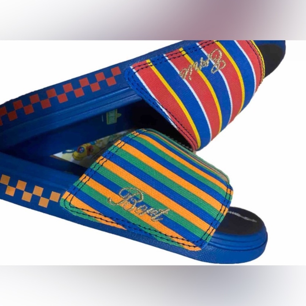 Vans Sesame Street Bert Ernie Slides Blue La Costa Sandal Men’s Checkered Unisex - Picture 10 of 10